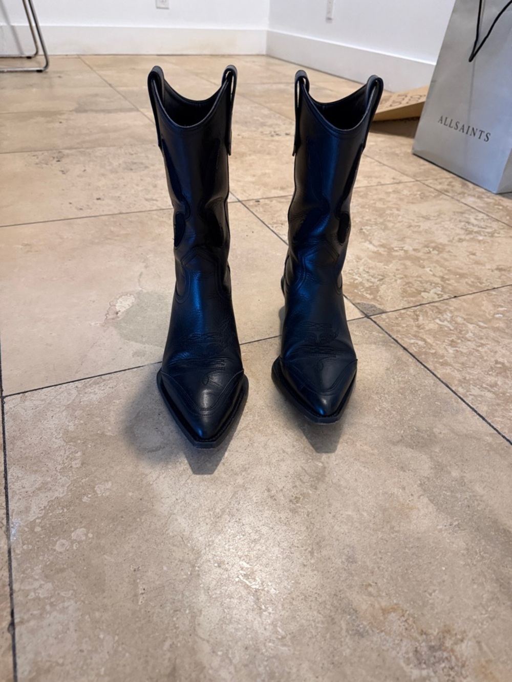 Zadig&Voltaire Women's Cara Western Leather Ankle Boots size 37